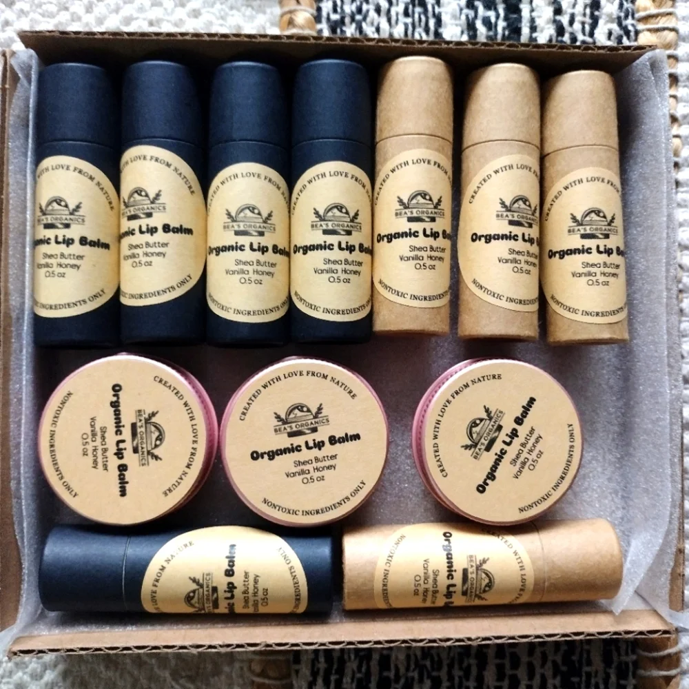 Organic Tallow Lip Balm with Beeswax, Vanilla, Honey and Shea Butter 0.5… - Picture 1 of 6